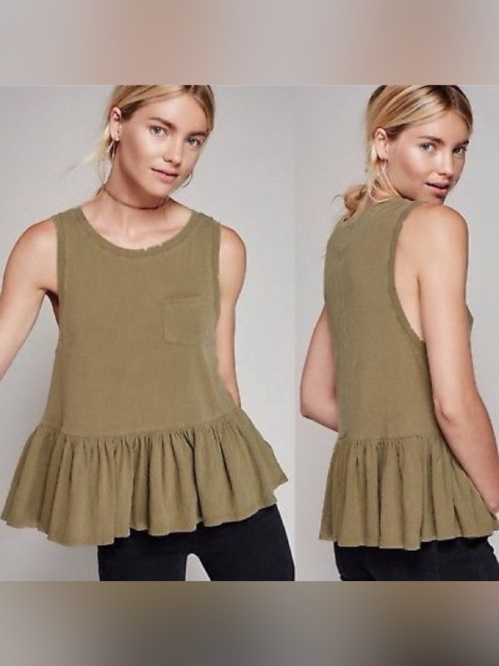 We the free by free people ruffle peplum tank top